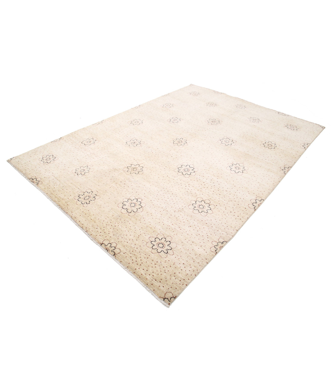 Modcar 6'9'' X 9'5'' Hand-Knotted Wool Rug 6'9'' x 9'5'' (203 X 283) / Beige / N/A