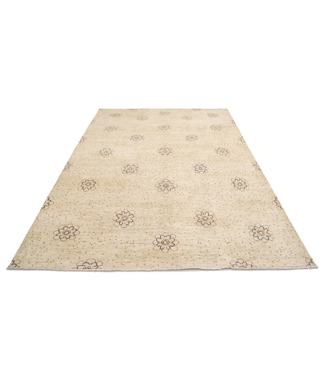 Modcar 6'9'' X 9'5'' Hand-Knotted Wool Rug 6'9'' x 9'5'' (203 X 283) / Beige / N/A