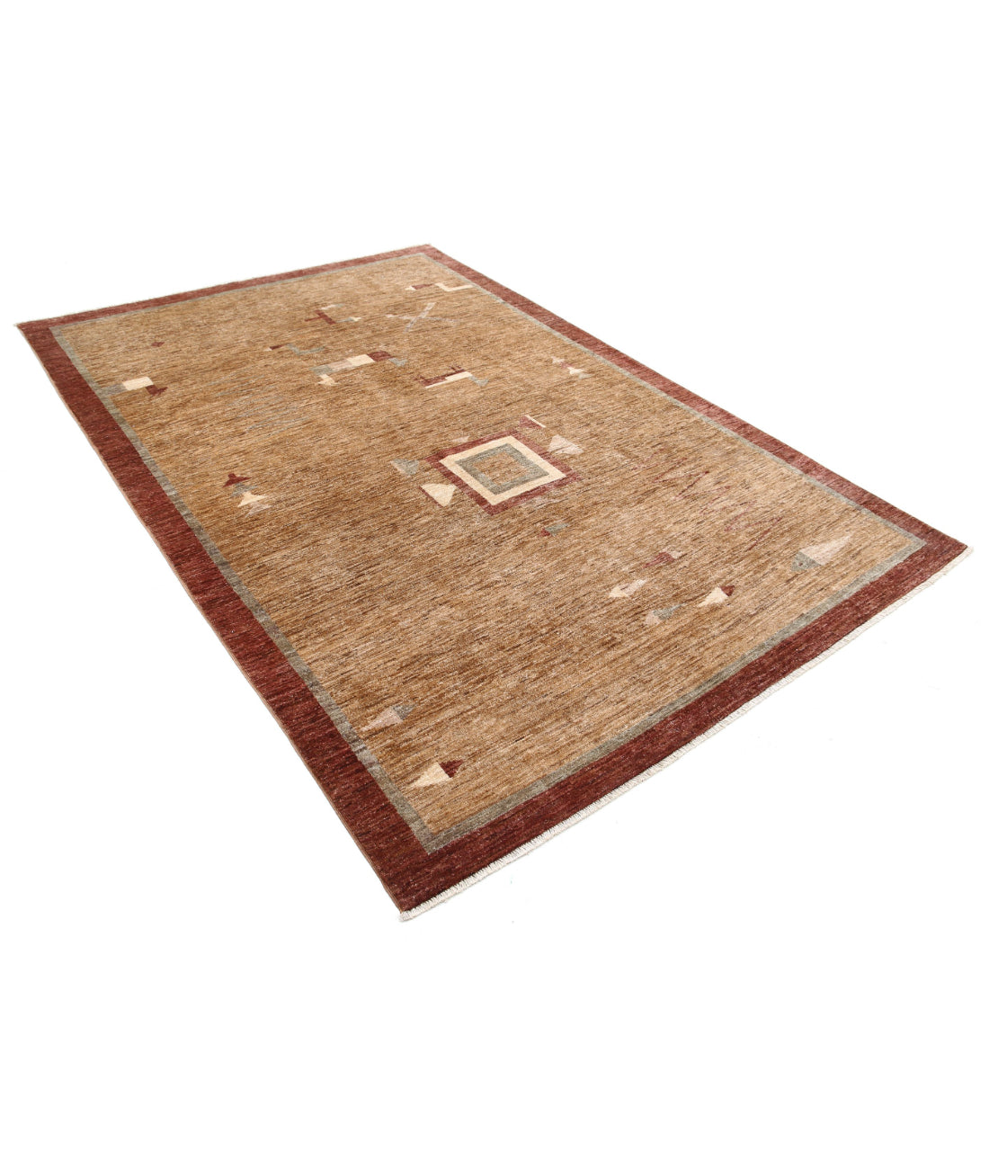 Modcar 5'11'' X 8'9'' Hand-Knotted Wool Rug 5'11'' x 8'9'' (178 X 263) / Beige / N/A