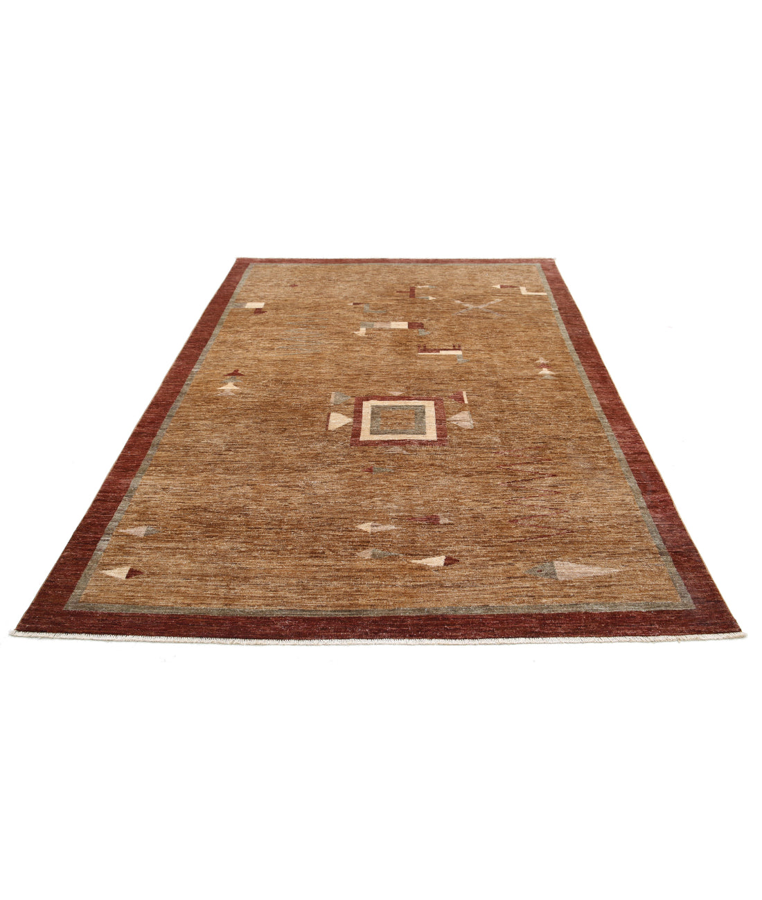 Modcar 5'11'' X 8'9'' Hand-Knotted Wool Rug 5'11'' x 8'9'' (178 X 263) / Beige / N/A