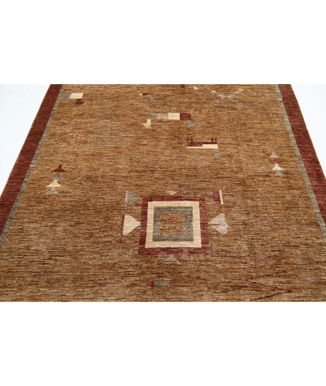 Modcar 5'11'' X 8'9'' Hand-Knotted Wool Rug 5'11'' x 8'9'' (178 X 263) / Beige / N/A