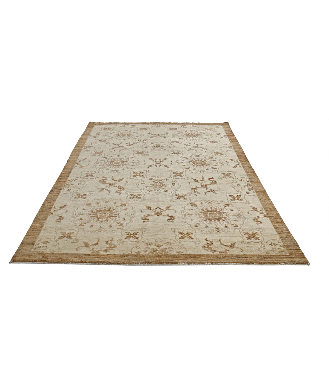 Modcar 6'3'' X 9'1'' Hand-Knotted Wool Rug 6'3'' x 9'1'' (188 X 273) / Beige / N/A