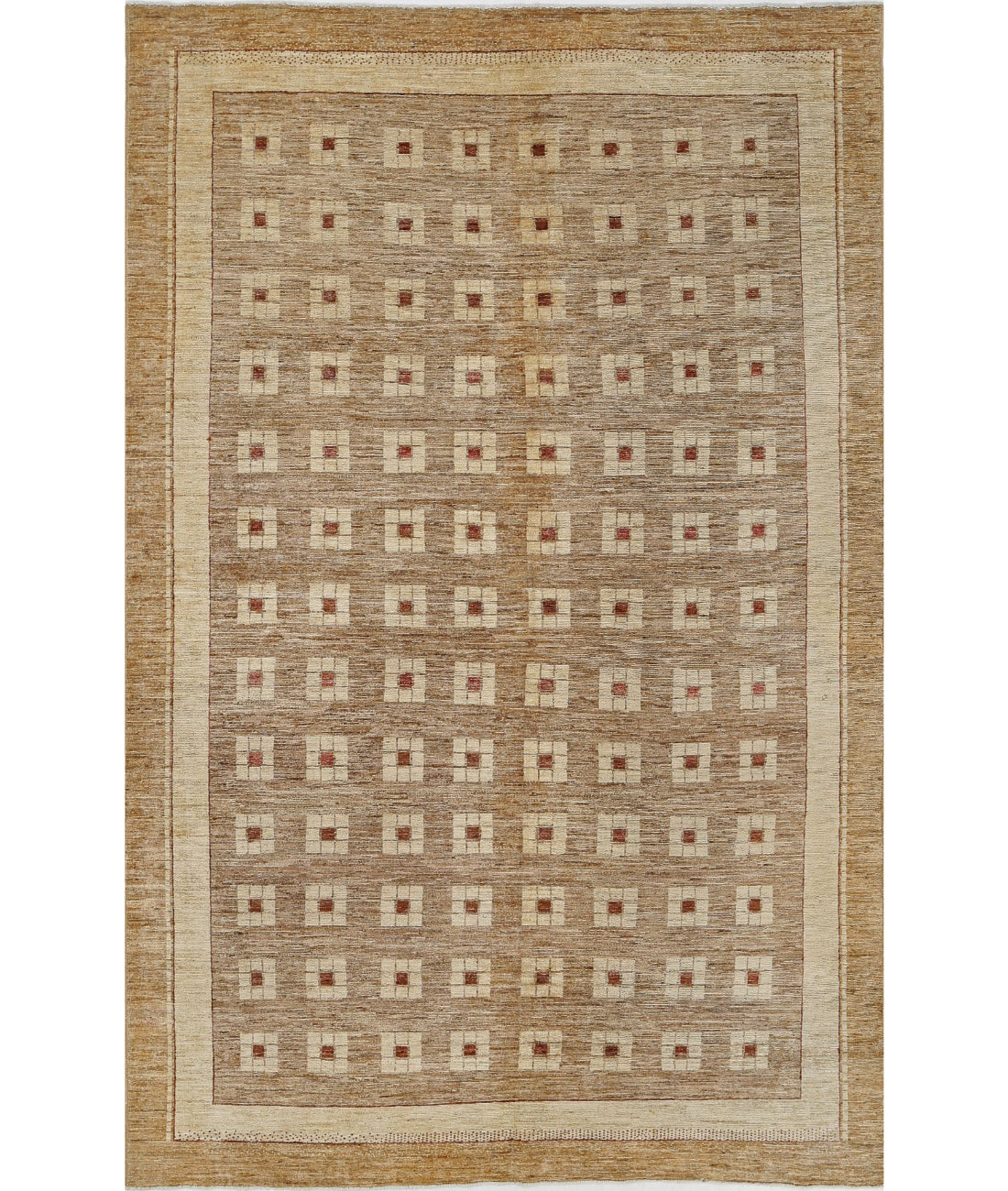 Modcar 5'11'' X 9'3'' Hand-Knotted Wool Rug 5'11'' x 9'3'' (178 X 278) / Beige / N/A