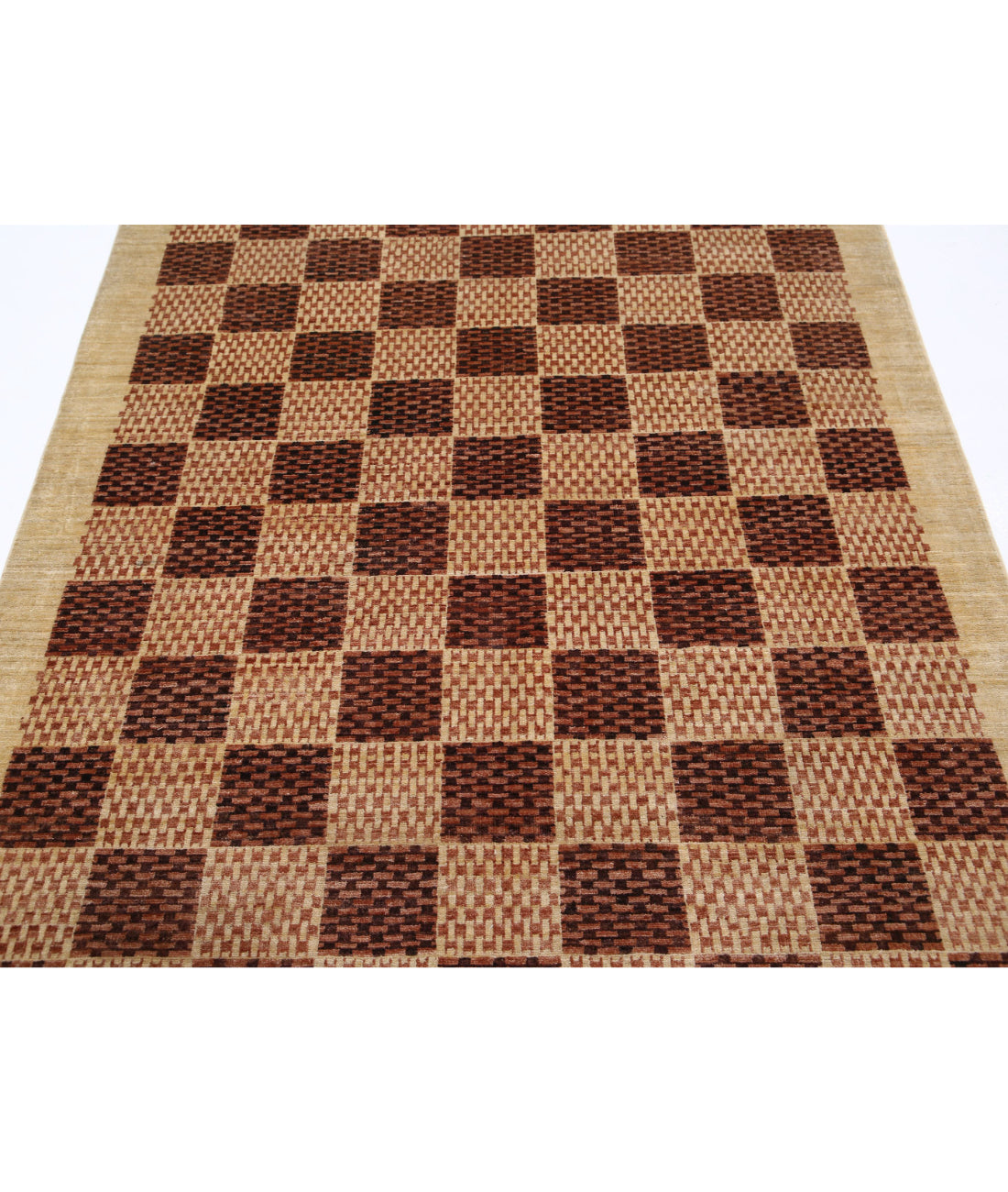 Modcar 5'4'' X 6'8'' Hand-Knotted Wool Rug 5'4'' x 6'8'' (160 X 200) / Beige / N/A