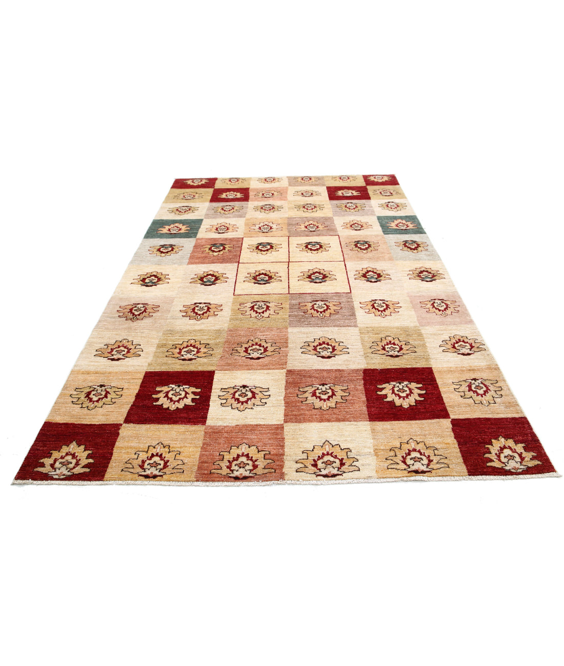 Modcar 6'1'' X 9'5'' Hand-Knotted Wool Rug 6'1'' x 9'5'' (183 X 283) / Beige / N/A