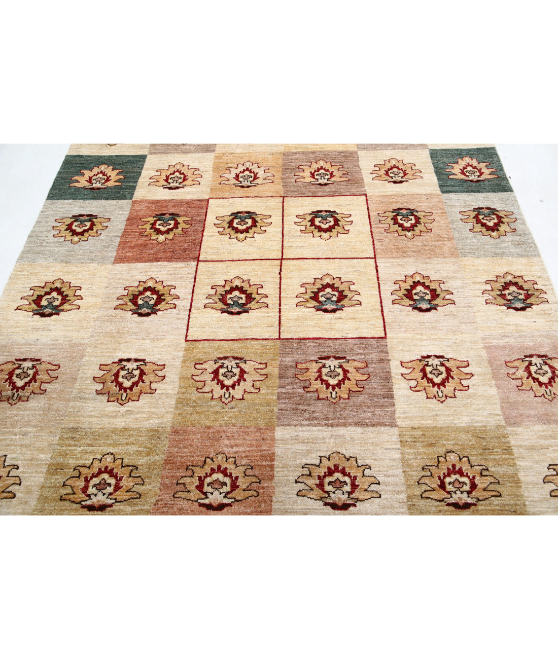 Modcar 6'1'' X 9'5'' Hand-Knotted Wool Rug 6'1'' x 9'5'' (183 X 283) / Beige / N/A