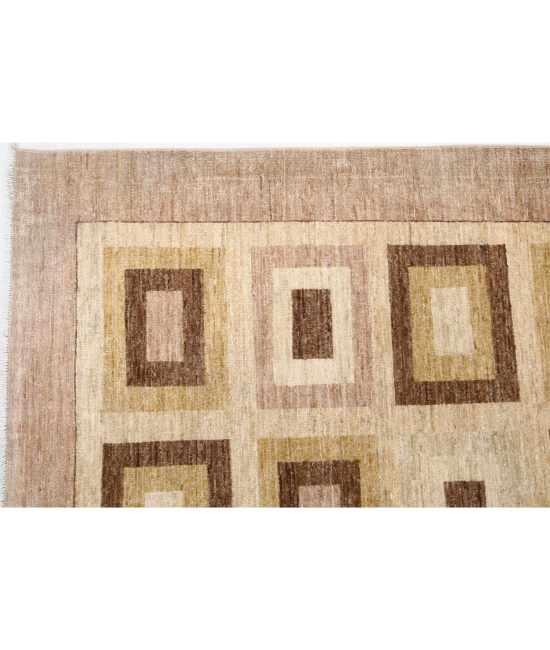 Modcar 6'8'' X 8'11'' Hand-Knotted Wool Rug 6'8'' x 8'11'' (200 X 268) / Beige / N/A