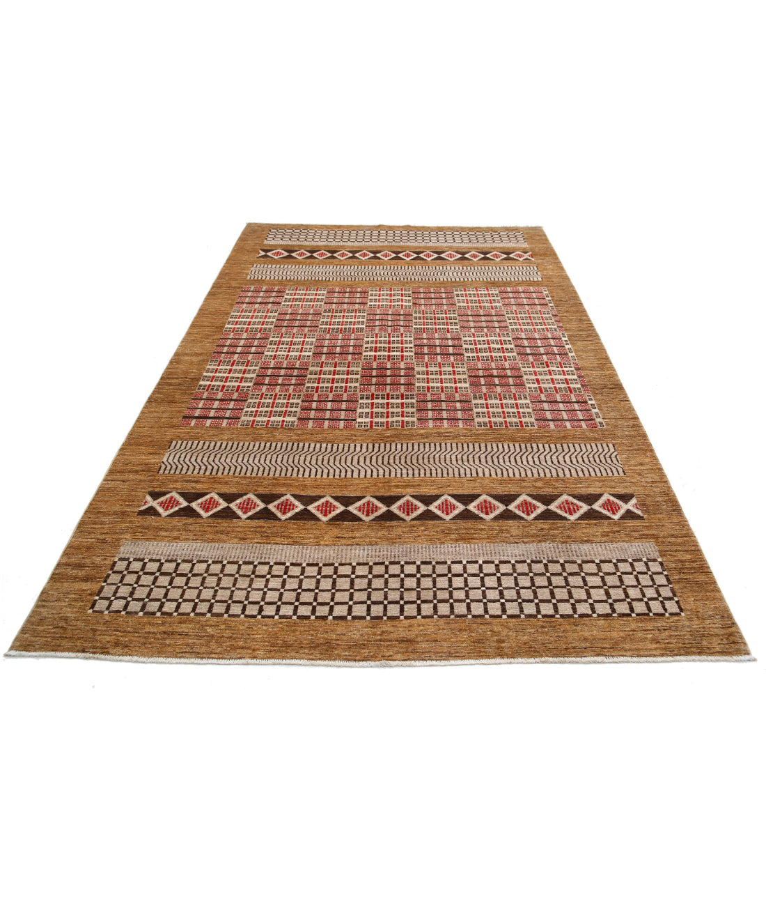 Modcar 6'1'' X 9'10'' Hand-Knotted Wool Rug 6'1'' x 9'10'' (183 X 295) / Beige / N/A