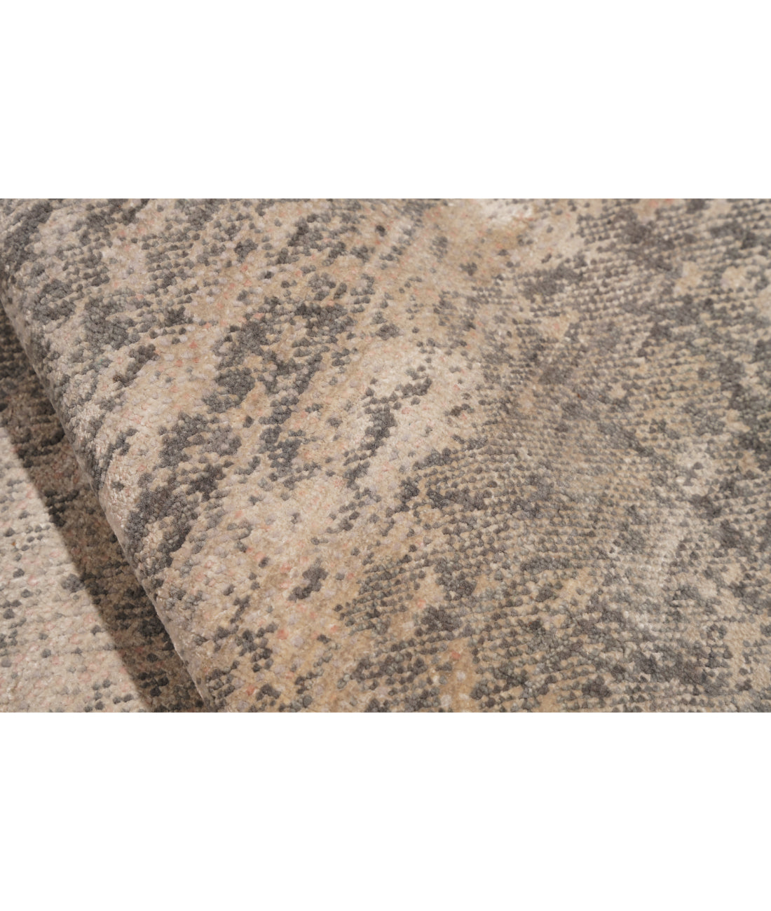 Flare 9' 0" X 11' 11" Hand-Knotted Wool-Silk Rug 9' 0" X 11' 11" (274 X 363) / Grey / Peach