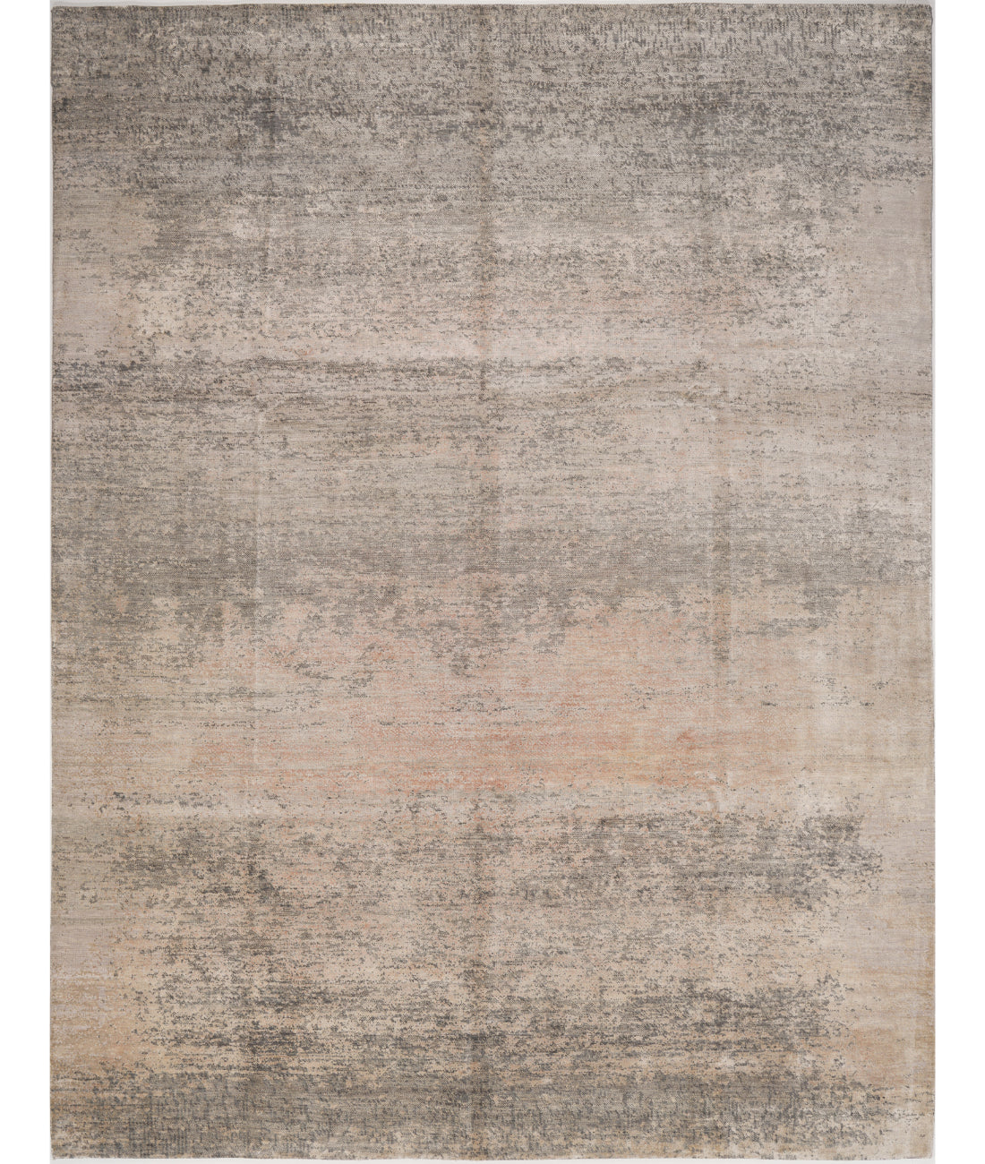 Flare 9' 0" X 11' 11" Hand-Knotted Wool-Silk Rug 9' 0" X 11' 11" (274 X 363) / Grey / Peach