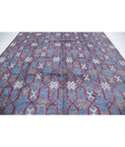 Moroccan 10'7'' X 13'9'' Hand-Knotted Wool Rug 10'7'' x 13'9'' (318 X 413) / Blue / Ivory