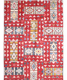 Moroccan 10'6'' X 13'9'' Hand-Knotted Wool Rug 10'6'' x 13'9'' (315 X 413) / Red / Ivory