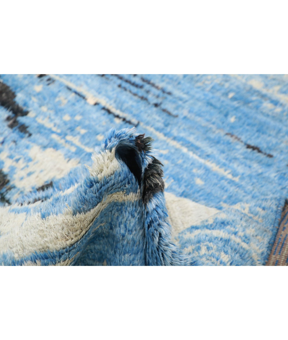 Moroccan 6'3'' X 9'8'' Hand-Knotted Wool Rug 6'3'' x 9'8'' (188 X 290) / Blue / Blue