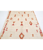 Moroccan 5'2'' X 7'10'' Hand-Knotted Wool Rug 5'2'' x 7'10'' (155 X 235) / Ivory / Red