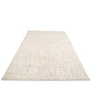 Moroccan 6'0'' X 9'0'' Hand-Knotted Wool Rug 6'0'' x 9'0'' (180 X 270) / Ivory / Taupe