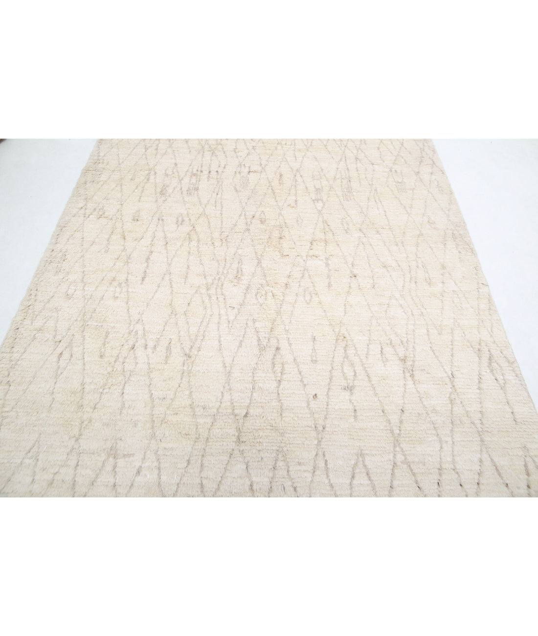 Moroccan 6'0'' X 9'0'' Hand-Knotted Wool Rug 6'0'' x 9'0'' (180 X 270) / Ivory / Taupe