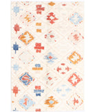 Moroccan 3'11'' X 6'1'' Hand-Knotted Wool Rug 3'11'' x 6'1'' (118 X 183) / Ivory / Red