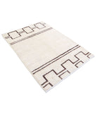 Moroccan 3'10'' X 5'8'' Hand-Knotted Wool Rug 3'10'' x 5'8'' (115 X 170) / Ivory / Brown