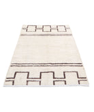 Moroccan 3'10'' X 5'8'' Hand-Knotted Wool Rug 3'10'' x 5'8'' (115 X 170) / Ivory / Brown