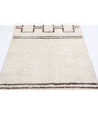 Moroccan 3'10'' X 5'8'' Hand-Knotted Wool Rug 3'10'' x 5'8'' (115 X 170) / Ivory / Brown