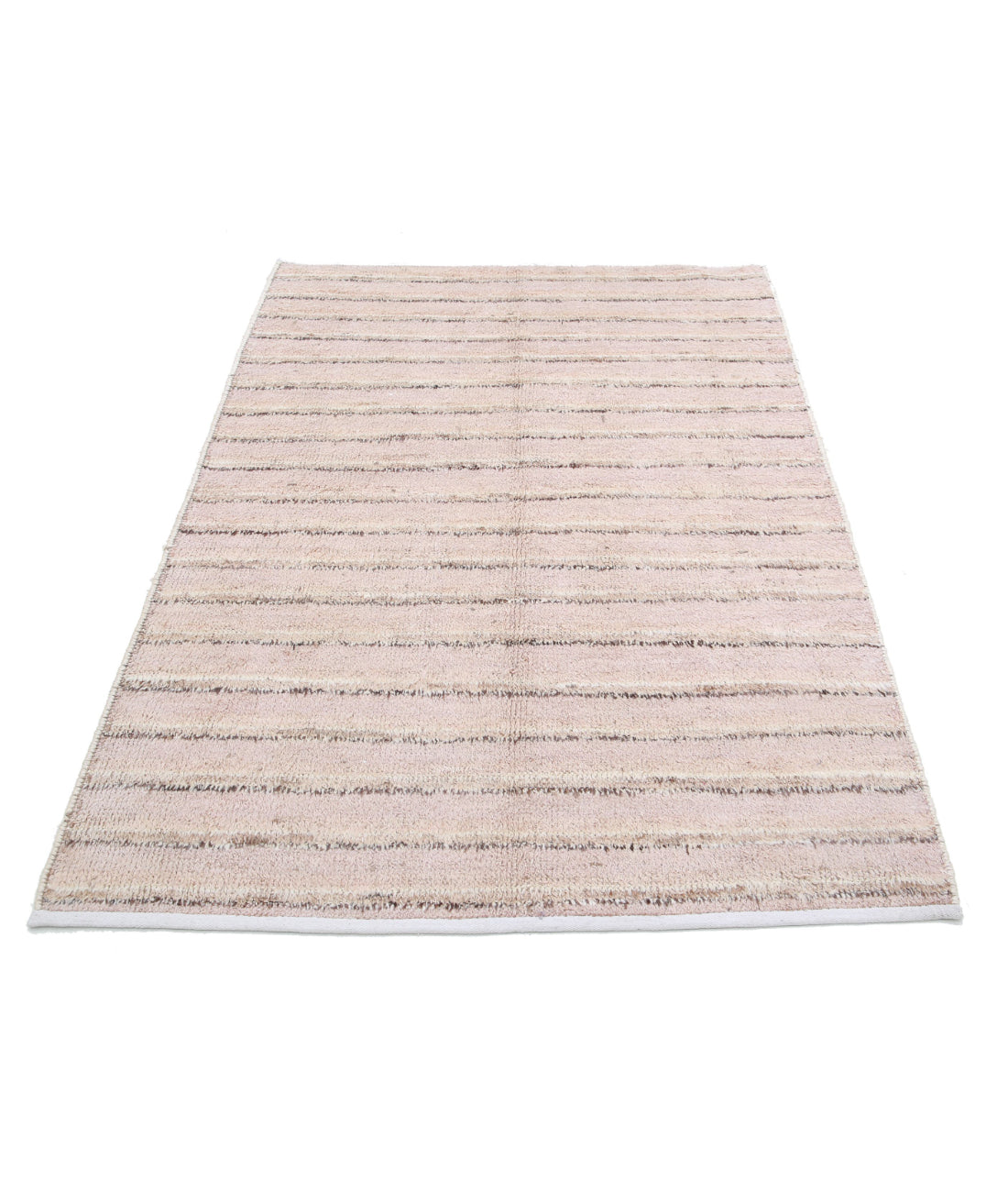 Moroccan 4'2'' X 6'0'' Hand-Knotted Wool Rug 4'2'' x 6'0'' (125 X 180) / Taupe / Brown