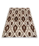 Moroccan 3'1'' X 4'11'' Hand-Knotted Wool Rug 3'1'' x 4'11'' (93 X 148) / Ivory / Brown