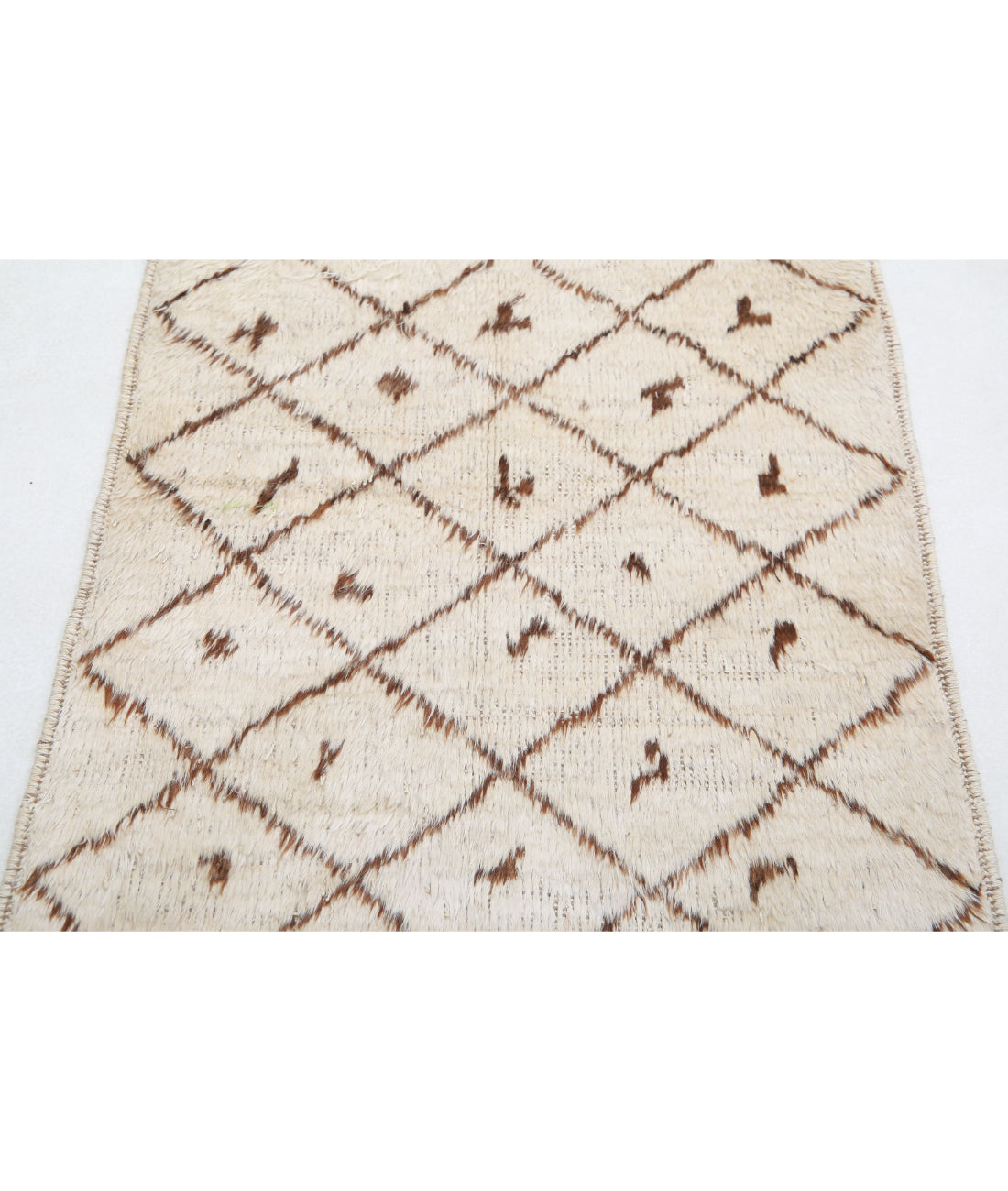 Moroccan 2'7'' X 2'10'' Hand-Knotted Wool Rug 2'7'' x 2'10'' (78 X 85) / Ivory / Taupe