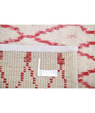 Moroccan 2'11'' X 11'3'' Hand-Knotted Wool Rug 2'11'' x 11'3'' (88 X 338) / Ivory / Red