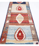 Moroccan 2'9'' X 13'10'' Hand-Knotted Wool Rug 2'9'' x 13'10'' (83 X 415) / Blue / Red