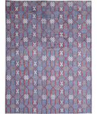 Moroccan 10'7'' X 13'9'' Hand-Knotted Wool Rug 10'7'' x 13'9'' (318 X 413) / Blue / Ivory