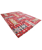Moroccan 10'6'' X 13'9'' Hand-Knotted Wool Rug 10'6'' x 13'9'' (315 X 413) / Red / Ivory