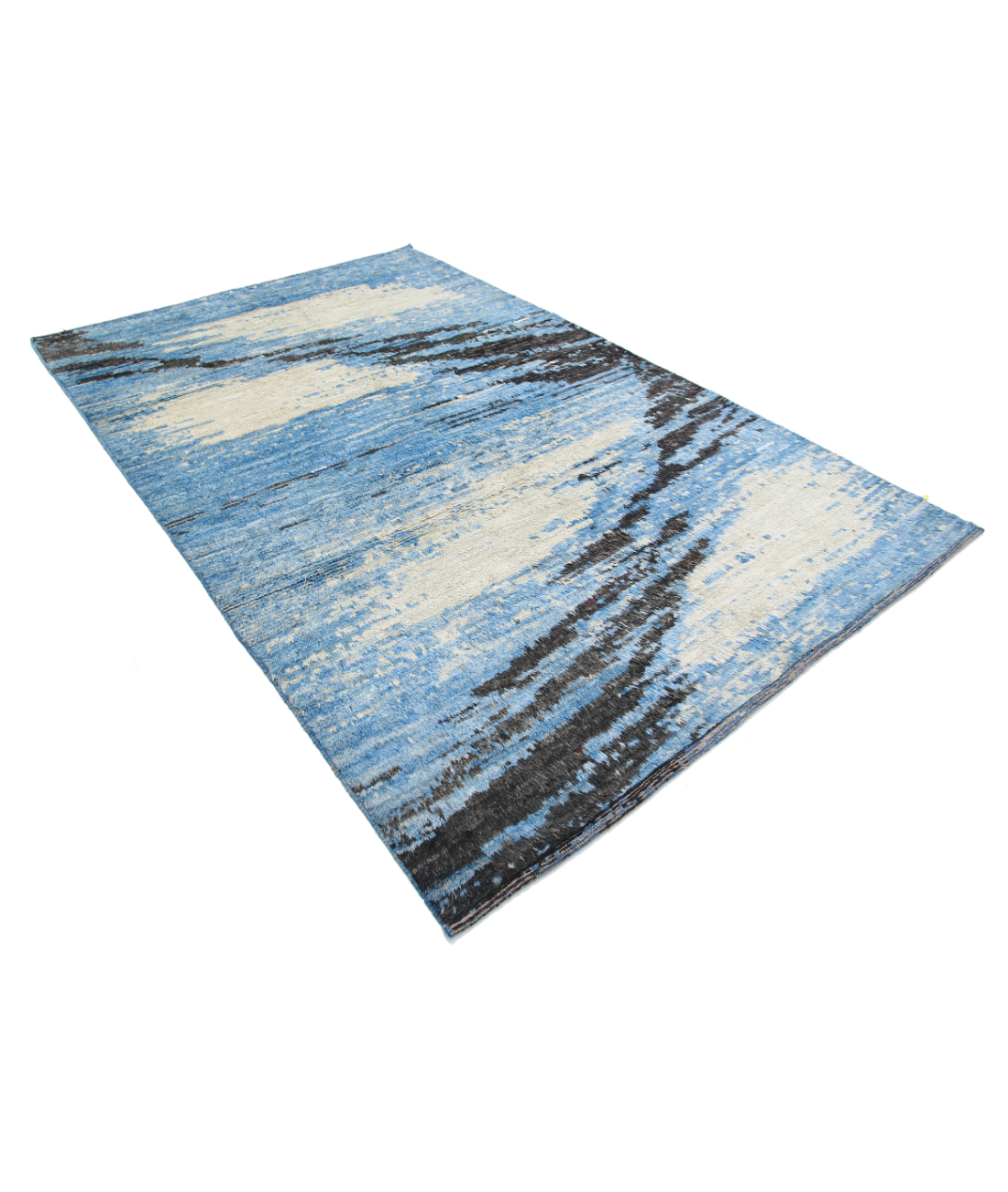 Moroccan 6'3'' X 9'8'' Hand-Knotted Wool Rug 6'3'' x 9'8'' (188 X 290) / Blue / Blue