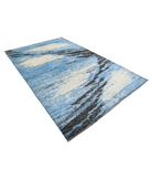 Moroccan 6'3'' X 9'8'' Hand-Knotted Wool Rug 6'3'' x 9'8'' (188 X 290) / Blue / Blue