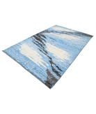 Moroccan 6'3'' X 9'8'' Hand-Knotted Wool Rug 6'3'' x 9'8'' (188 X 290) / Blue / Blue