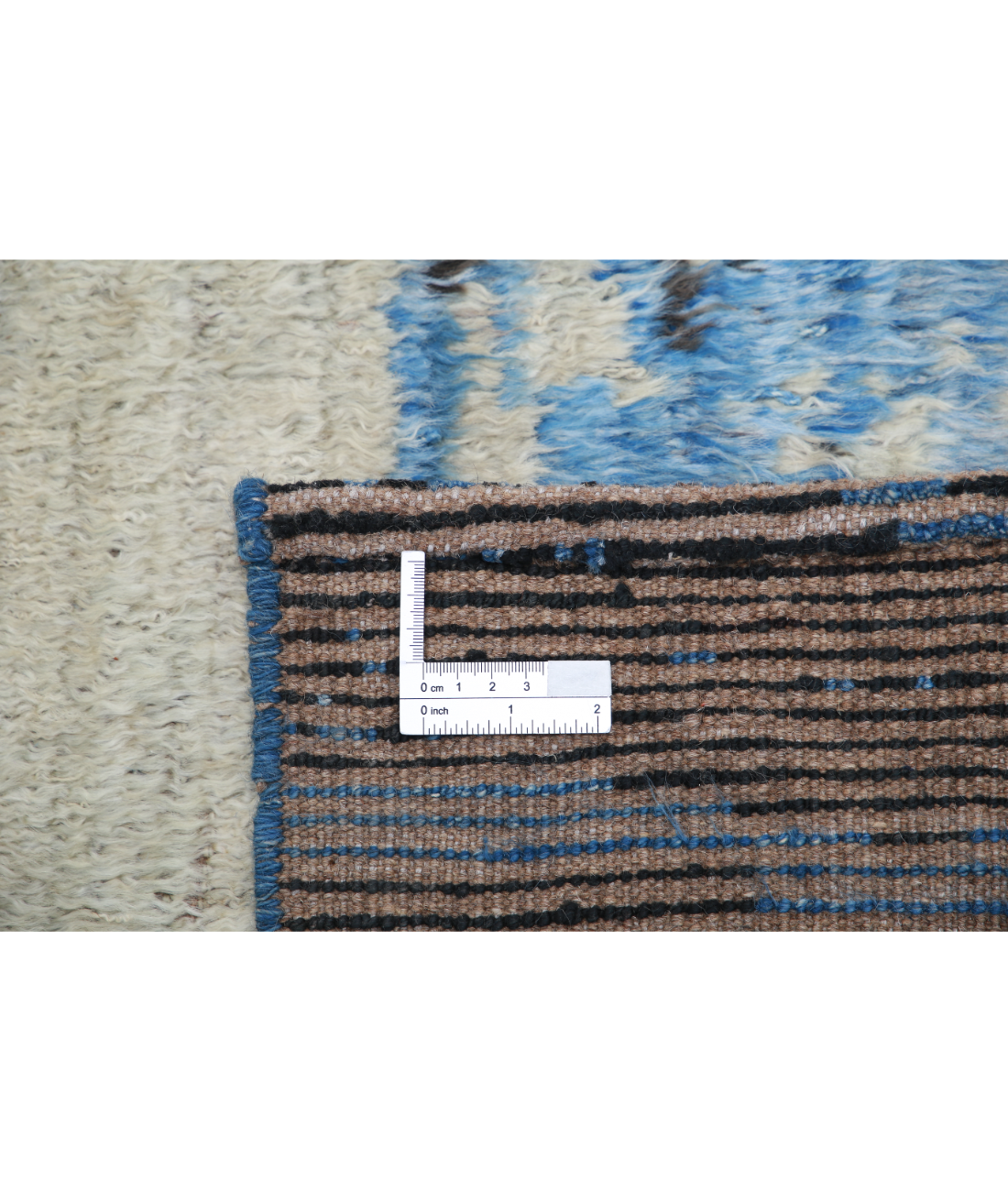 Moroccan 6'3'' X 9'8'' Hand-Knotted Wool Rug 6'3'' x 9'8'' (188 X 290) / Blue / Blue