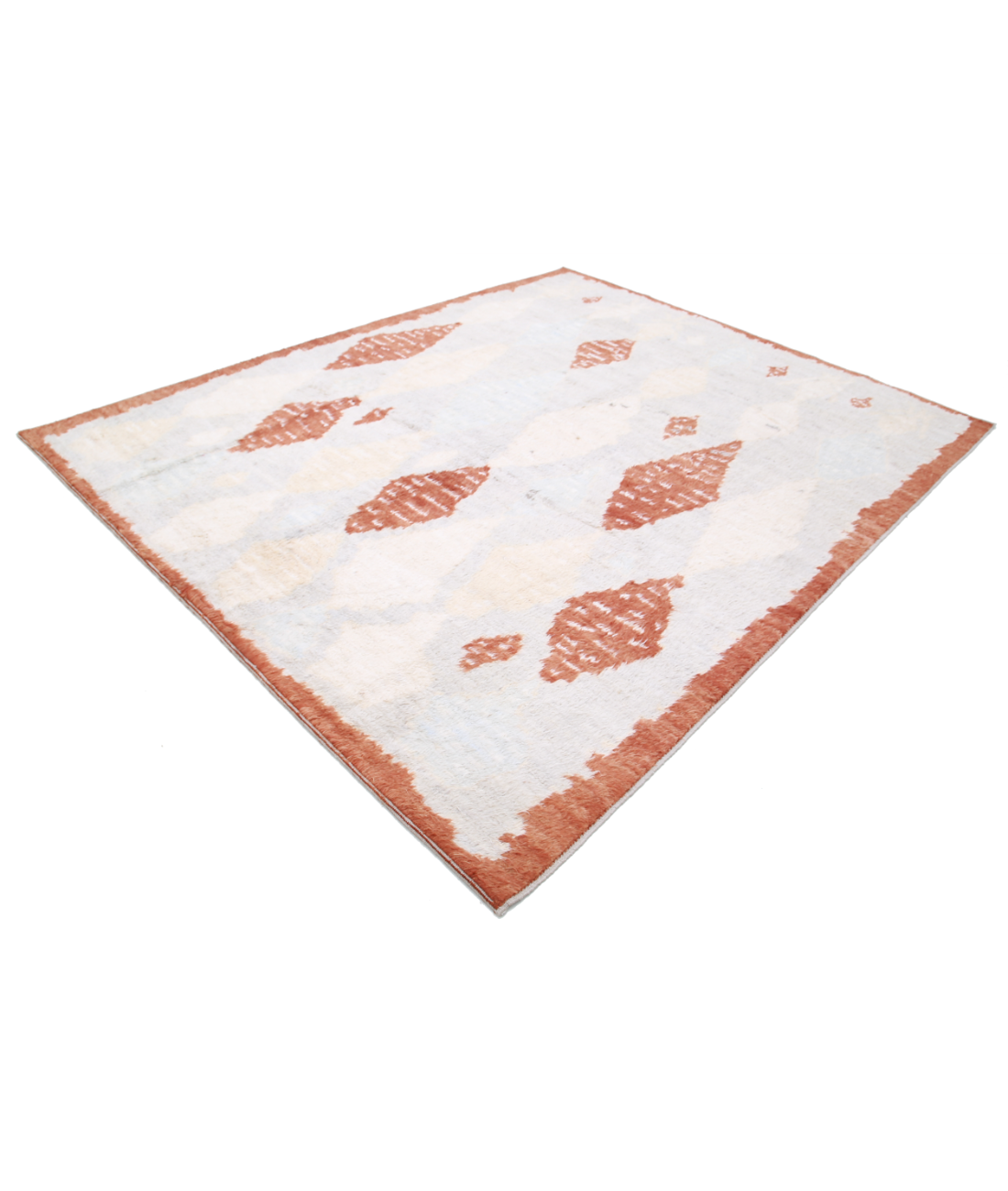 Moroccan 8'2'' X 10'0'' Hand-Knotted Wool Rug 8'2'' x 10'0'' (245 X 300) / Grey / Rust