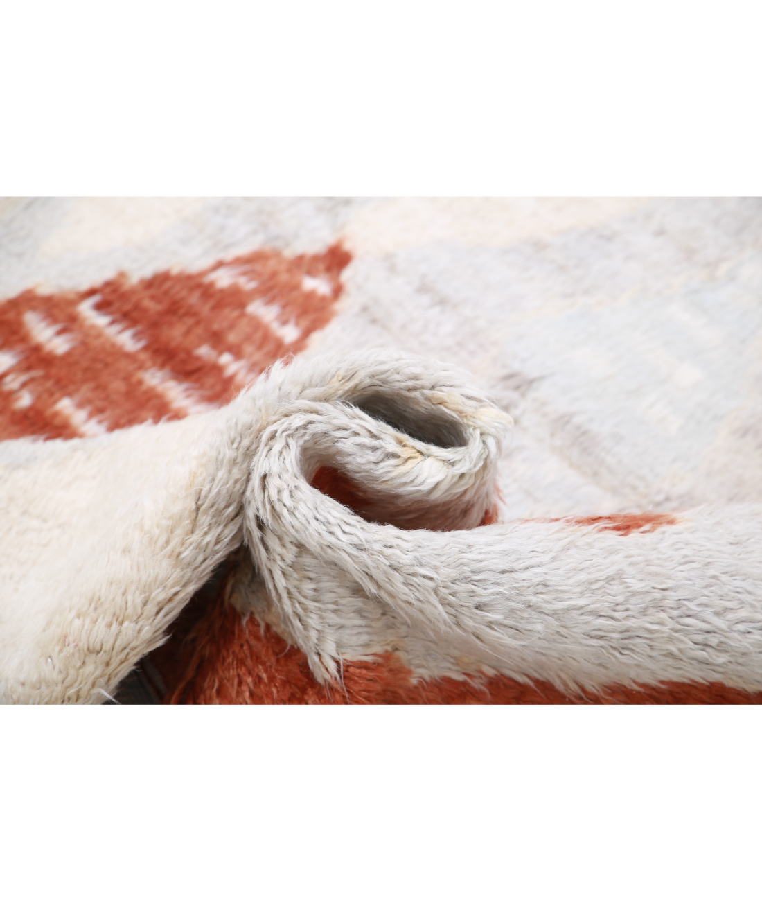 Moroccan 8'2'' X 10'0'' Hand-Knotted Wool Rug 8'2'' x 10'0'' (245 X 300) / Grey / Rust