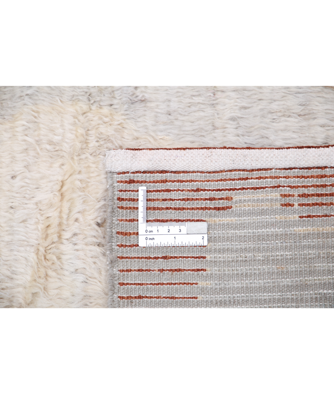 Moroccan 8'2'' X 10'0'' Hand-Knotted Wool Rug 8'2'' x 10'0'' (245 X 300) / Grey / Rust