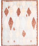Moroccan 8'2'' X 10'0'' Hand-Knotted Wool Rug 8'2'' x 10'0'' (245 X 300) / Grey / Rust