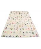 Moroccan 4'11'' X 7'8'' Hand-Knotted Wool Rug 4'11'' x 7'8'' (148 X 230) / Ivory / Blue