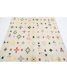 Moroccan 4'11'' X 7'8'' Hand-Knotted Wool Rug 4'11'' x 7'8'' (148 X 230) / Ivory / Blue