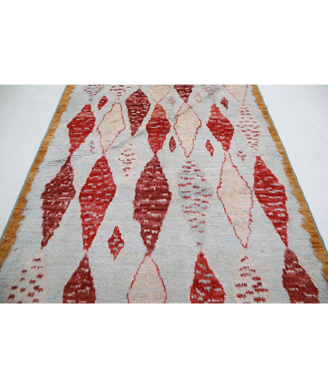 Moroccan 6'2'' X 9'1'' Hand-Knotted Wool Rug 6'2'' x 9'1'' (185 X 273) / Blue / Taupe