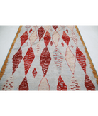 Moroccan 6'2'' X 9'1'' Hand-Knotted Wool Rug 6'2'' x 9'1'' (185 X 273) / Blue / Taupe