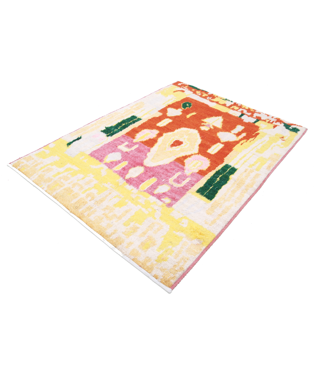 Moroccan 5'1'' X 7'0'' Hand-Knotted Wool Rug 5'1'' x 7'0'' (153 X 210) / Ivory / Gold