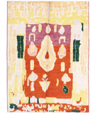 Moroccan 5'1'' X 7'0'' Hand-Knotted Wool Rug 5'1'' x 7'0'' (153 X 210) / Ivory / Gold