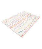 Moroccan 5'0'' X 7'3'' Hand-Knotted Wool Rug 5'0'' x 7'3'' (150 X 218) / Ivory / Red