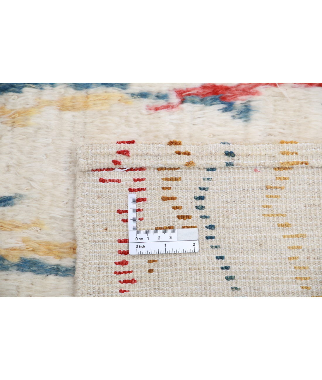 Moroccan 5'0'' X 7'3'' Hand-Knotted Wool Rug 5'0'' x 7'3'' (150 X 218) / Ivory / Red