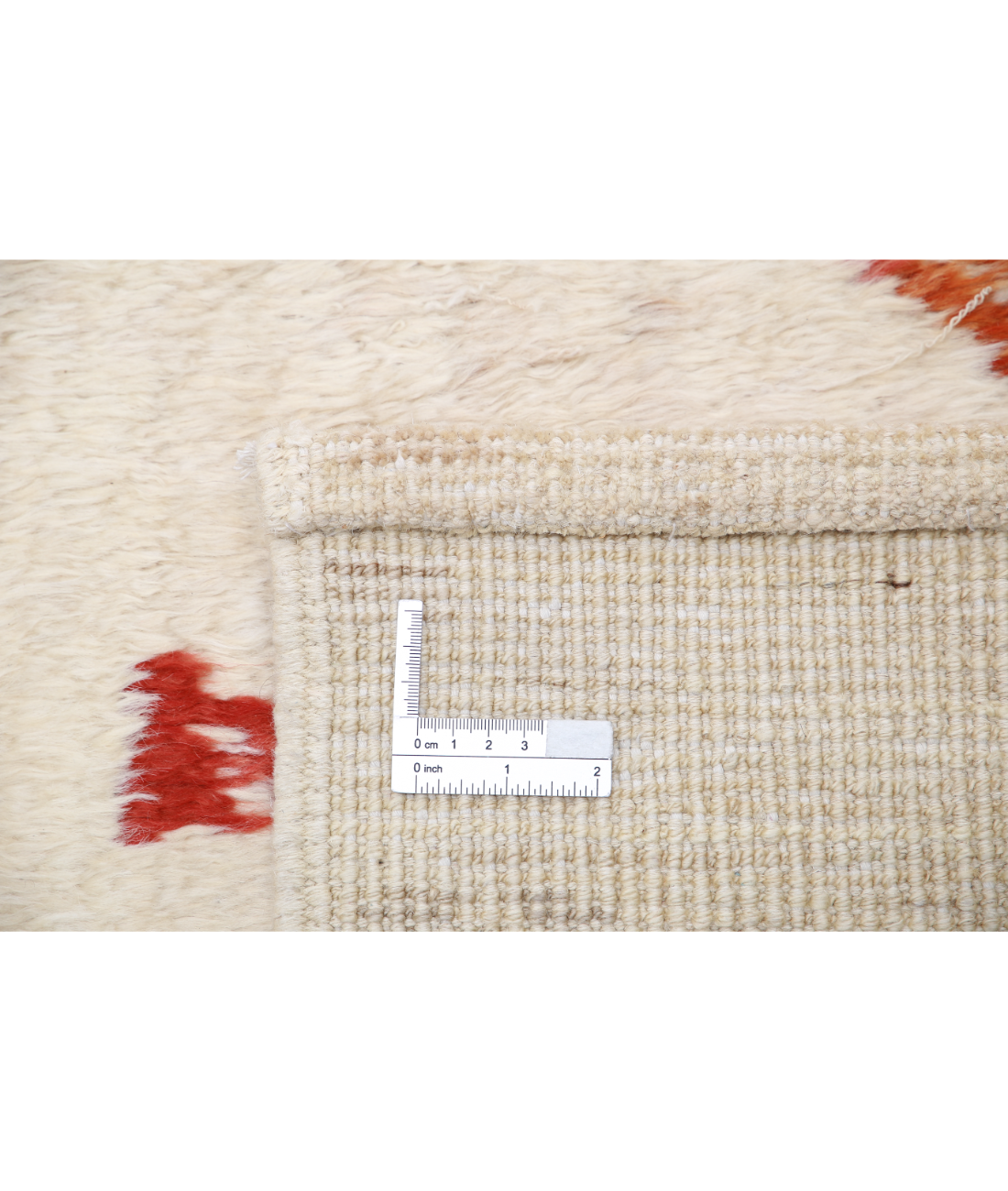 Moroccan 5'2'' X 7'10'' Hand-Knotted Wool Rug 5'2'' x 7'10'' (155 X 235) / Ivory / Red