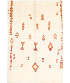 Moroccan 5'2'' X 7'10'' Hand-Knotted Wool Rug 5'2'' x 7'10'' (155 X 235) / Ivory / Red