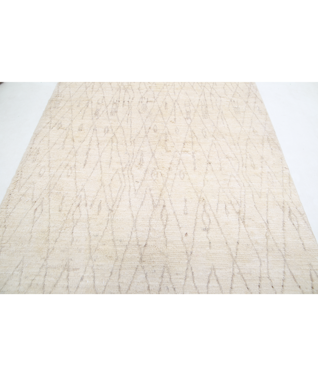 Moroccan 6'0'' X 9'0'' Hand-Knotted Wool Rug 6'0'' x 9'0'' (180 X 270) / Ivory / Taupe